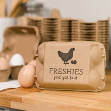 Load image into Gallery viewer, Chicken Egg Cartons - 6 Cell Farm Freshies Empty Egg Cartons, 20 PK