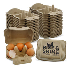 Load image into Gallery viewer, Chicken Egg Cartons - 6 Cell Rise and Shine Empty Egg Cartons, 20 PK