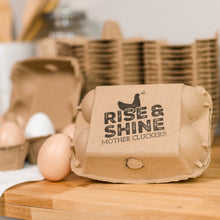 Load image into Gallery viewer, Chicken Egg Cartons - 6 Cell Rise and Shine Empty Egg Cartons, 20 PK