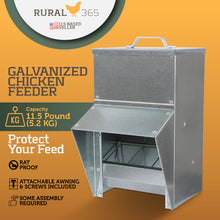 Load image into Gallery viewer, 11.5lb Capacity Galvanized Chicken Feeder Weatherproof Coop Dispenser