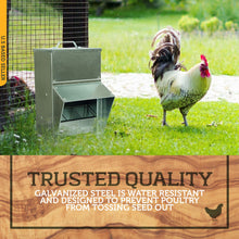 Load image into Gallery viewer, 50lb Capacity Galvanized Chicken Feeder Weatherproof Coop Dispenser