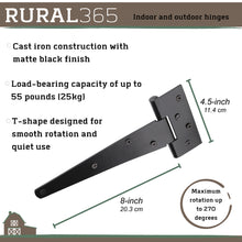 Load image into Gallery viewer, Triangle Door Hinge 4 Pk - Heavy Duty 8in Farmhouse Style Door Hinges