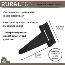Load image into Gallery viewer, Triangle Door Hinge 4 Pk - Heavy Duty 6in Farmhouse Style Door Hinges