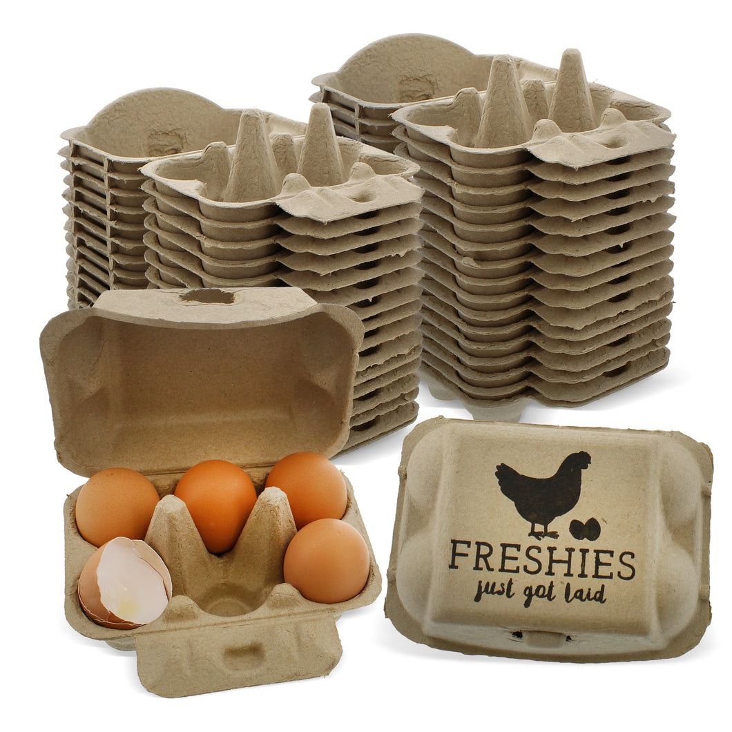 Chicken Egg Cartons - 6 Cell Farm Freshies Empty Egg Cartons, 20 PK