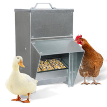 Load image into Gallery viewer, 25lb Capacity Galvanized Chicken Feeder Weatherproof Coop Dispenser
