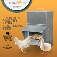 Load image into Gallery viewer, 25lb Capacity Galvanized Chicken Feeder Weatherproof Coop Dispenser
