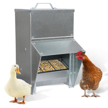 Load image into Gallery viewer, 50lb Capacity Galvanized Chicken Feeder Weatherproof Coop Dispenser
