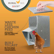 Load image into Gallery viewer, 50lb Capacity Galvanized Chicken Feeder Weatherproof Coop Dispenser
