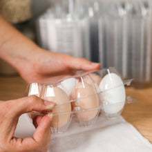 Load image into Gallery viewer, Plastic Egg Carton for 6 Eggs 50ct Reusable Chicken Egg Holder
