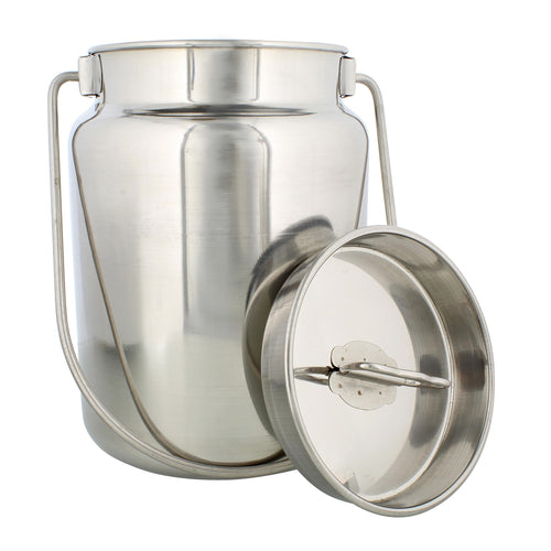 Metal Milk Jug, 4 Liter (1 Gal) - Stainless Steel Milk Cans with Lid