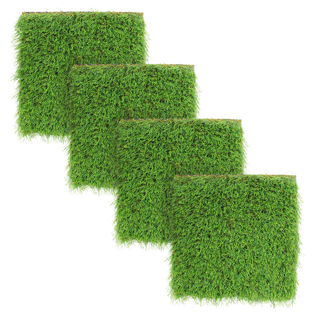 Artificial Turf Square 4pk Faux Synthetic Grass Pad for Chickens 12in x 12in