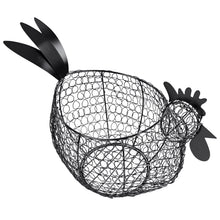 Load image into Gallery viewer, Black Metal Chicken Egg Basket Rustic Decor Chicken Basket Egg Holder
