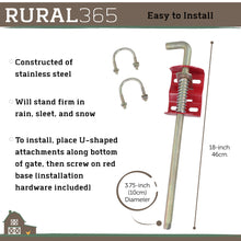 Load image into Gallery viewer, Gate Anchor Cane Bolt 18in Spring-Loaded Gate Drop Rod Cattle Gate
